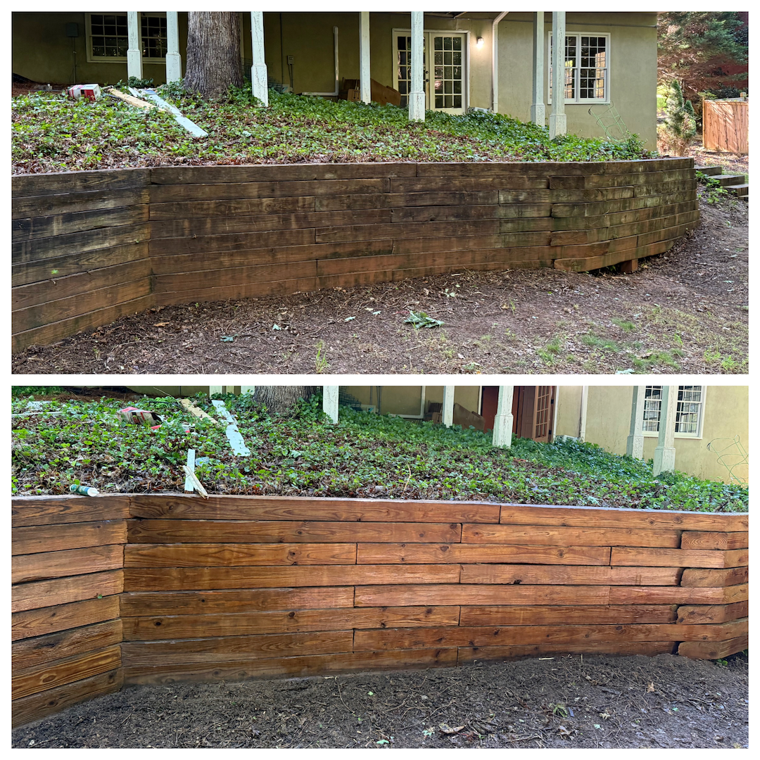 Boosting Curb Appeal for Faster Sales: Repeat Investor Trusts CK1 with Wood Retaining Wall Cleaning